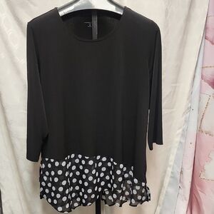 Fun Black & white Polka Dot top Allison Daley